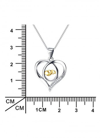 925 Sterling Silver Cubic Zirconia Studded Mother And Child Hands Pendant Necklace