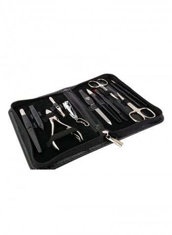 12-Piece Manicure Pedicure Grooming Set With Case Multicolour