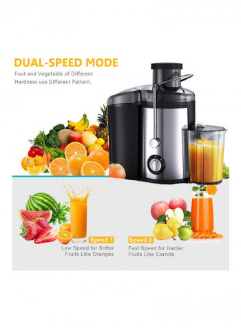 800W Juicer Machines Extractor Centrifugal Black 20.00 x 28.50 x 2.8cm