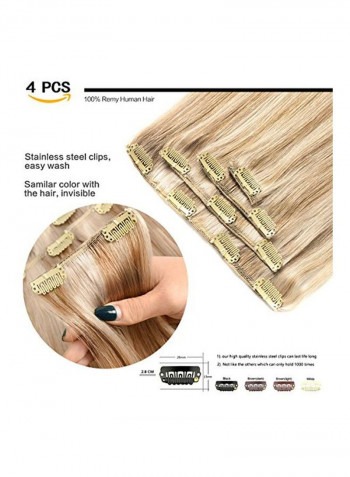 مجموعة وصلات شعر مستعار مسترسلة مزودة بمشابك ومكونة من 4 قطع 18/613 Ash Blonde/Lightest Blonde 20بوصة