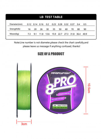 Pro 8x Superline Abrasion Resistant Braided Fishing Line 300meter