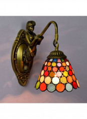 Balcony Retro Stained Glass Wall Lamp Multicolour 27x12x24centimeter