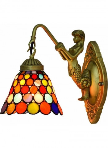 Balcony Retro Stained Glass Wall Lamp Multicolour 27x12x24centimeter