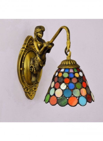 Balcony Retro Stained Glass Wall Lamp Multicolour 27x12x24centimeter