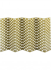 Folding Hollow Metal Mesh Screen Ornament Golden 38 x 5.5 x 25cm