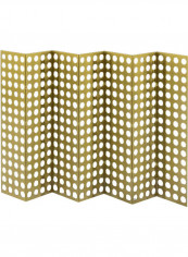 Folding Hollow Metal Mesh Screen Ornament Small Golden