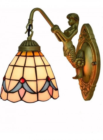 Magnolia Flower Retro Stain Glass Wall Lamp Multicolour 15x11x22centimeter