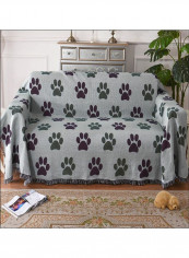 Nordic Style Cat Paw Printed Sofa Slipcover Multicolour 180x230cm