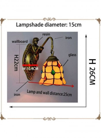 Stained Glass Living Room Wall Lamp Multicolour 27 x 12 x 24centimeter
