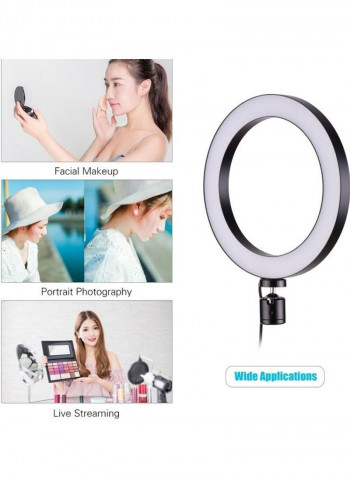 LED Ring Light Kit with Metal Tripod Stand White/Black