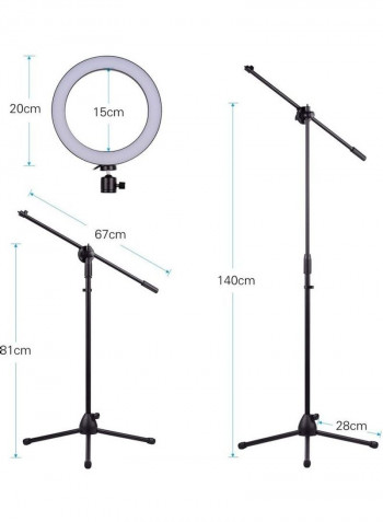 LED Ring Light Kit with Metal Tripod Stand White/Black