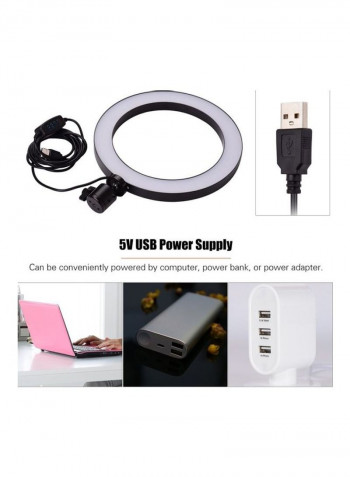 LED Ring Light Kit with Metal Tripod Stand White/Black