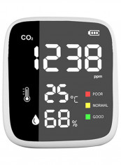 Carbon Dioxide Detector with LED Display White/Black
