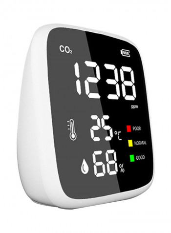 Carbon Dioxide Detector with LED Display White/Black