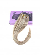7-Piece Hair Extensions Set 18 Ash Blonde/613 Bleach Blonde 14inch