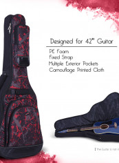Red Guitar Bagpack With Pockets