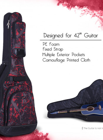 Red Guitar Bagpack With Pockets