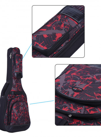 Red Guitar Bagpack With Pockets
