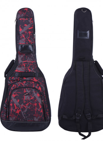Red Guitar Bagpack With Pockets