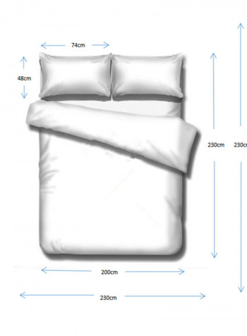 4-Pieces Super King Size Comfortable Printed Bedding Set Cotton Multicolour 200x230cm