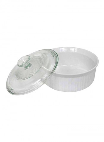 Casserole Dish With Glass Lid White/Clear 9x5x9inch