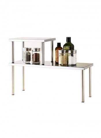 Stainless Steel Counter Storage Shelf Organizer Silver