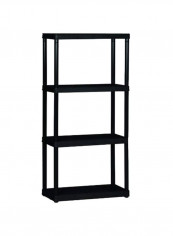 4-Resin Shelf Black 24x12x48inch