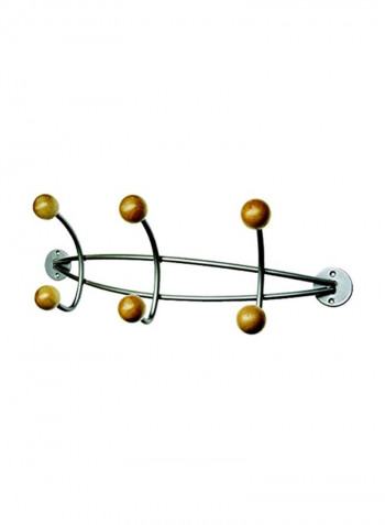 Wall Coat Rack Silver/Beige