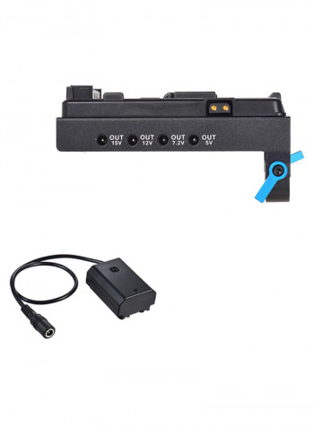 V Mount Battery Plate Adapter 14.6x8.4x3.3cm Black/Blue/Silver
