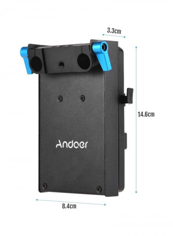 V Mount Battery Plate Adapter 14.6x8.4x3.3cm Black/Blue/Silver