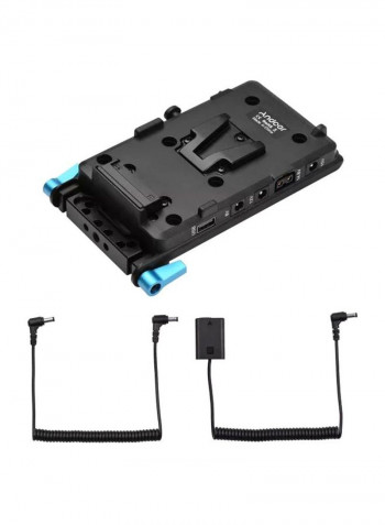V Mount Battery Plate Adapter 14.6x8.4x3.3cm Black/Blue/Silver