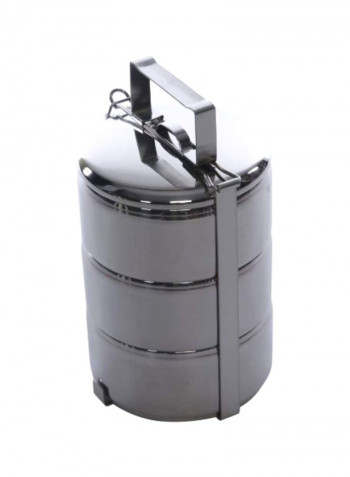 3-Layer Stainless Steel Food Carrier Silver 9inch