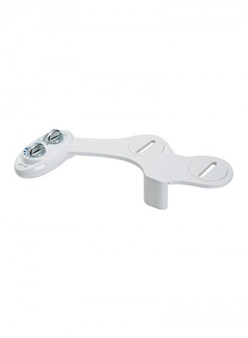 Fresh Water Non-Electric Mechanical Bidet Toilet Attachment White/Silver 17.4x3.8x7.1inch