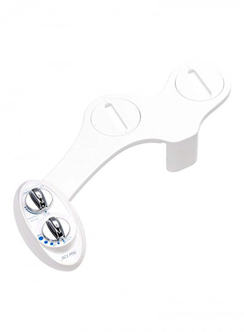 Fresh Water Non-Electric Mechanical Bidet Toilet Attachment White/Silver 17.4x3.8x7.1inch