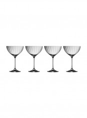 Set Of 4 Erne Saucer Champagne Martini Glasses Clear