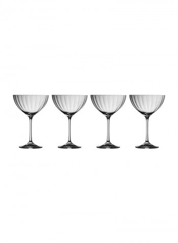 Set Of 4 Erne Saucer Champagne Martini Glasses Clear