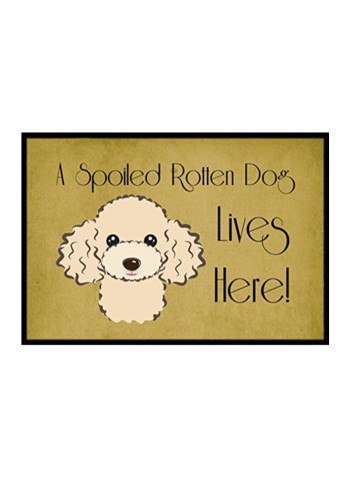 Buff Poodle Spoiled Dog Lives Here Indoor/Outdoor Mat Multicolour 22 x 32inch