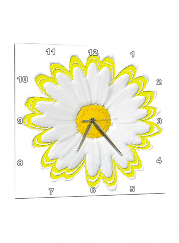 Daisy Printed Wall Clock White/Yellow 13 x 13inch