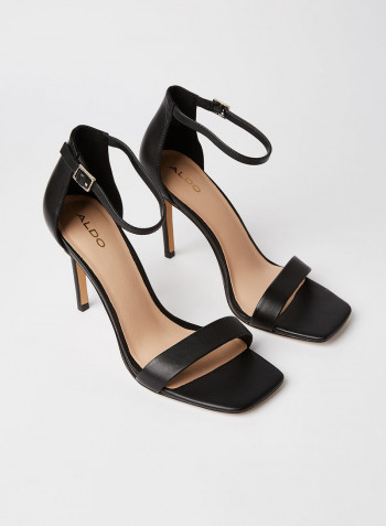 Afendaven Leather Sandals Black Color