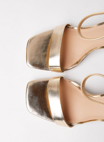 Afendaven Leather Sandals Gold