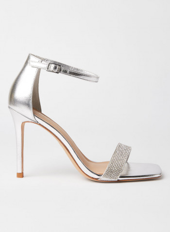 Afendaven Leather Sandals Silver