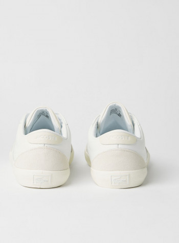 Coupole Textured Leather Sneakers White
