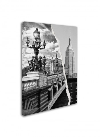 Live In Paris And York Canvas Wall Art Black/White 18 x 24inch