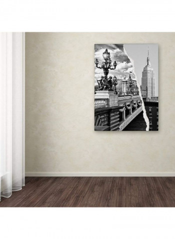 Live In Paris And York Canvas Wall Art Black/White 18 x 24inch