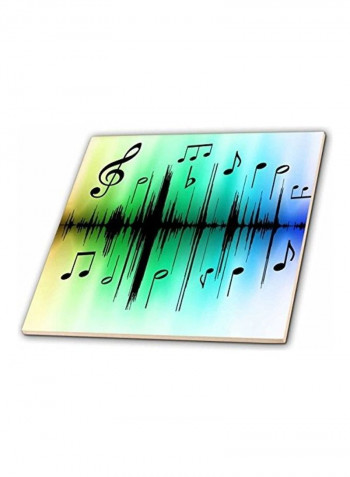 Music Symbols Printed Ceramic Tile Multicolour