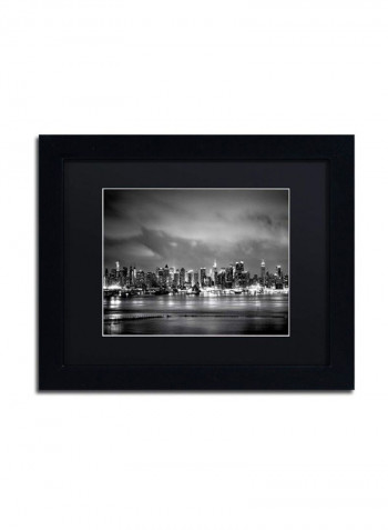 New York Skyline Wall Art Black/Silver 11 x 14inch