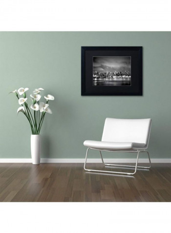 New York Skyline Wall Art Black/Silver 11 x 14inch