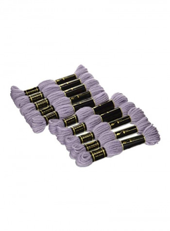 10-Piece Tapestry And Embroidery Wool Purple 8.8yard
