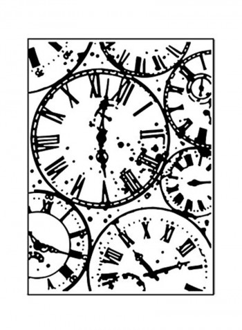 Embossing Folder-Template Clock Black/White