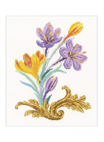 Queen Of Flowers - Counted Cross Stitch Kit Grey/Green/Red